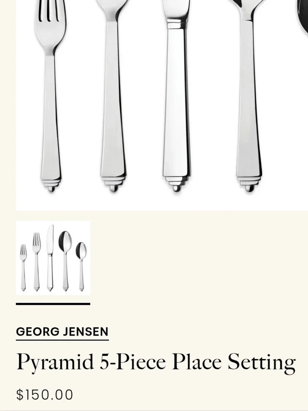 Georg Jensen Pyramid 5 Piece Place Setting